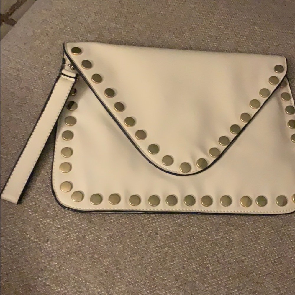 Soft Leather Designer Clutch with studs